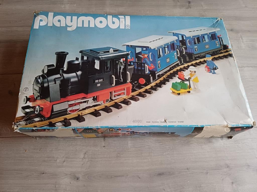 Playmobil 4000 trein jaren 80 + 4104 stukgoedwagon, Kinderen en Baby's, Speelgoed | Playmobil, Ophalen of Verzenden, Gebruikt
