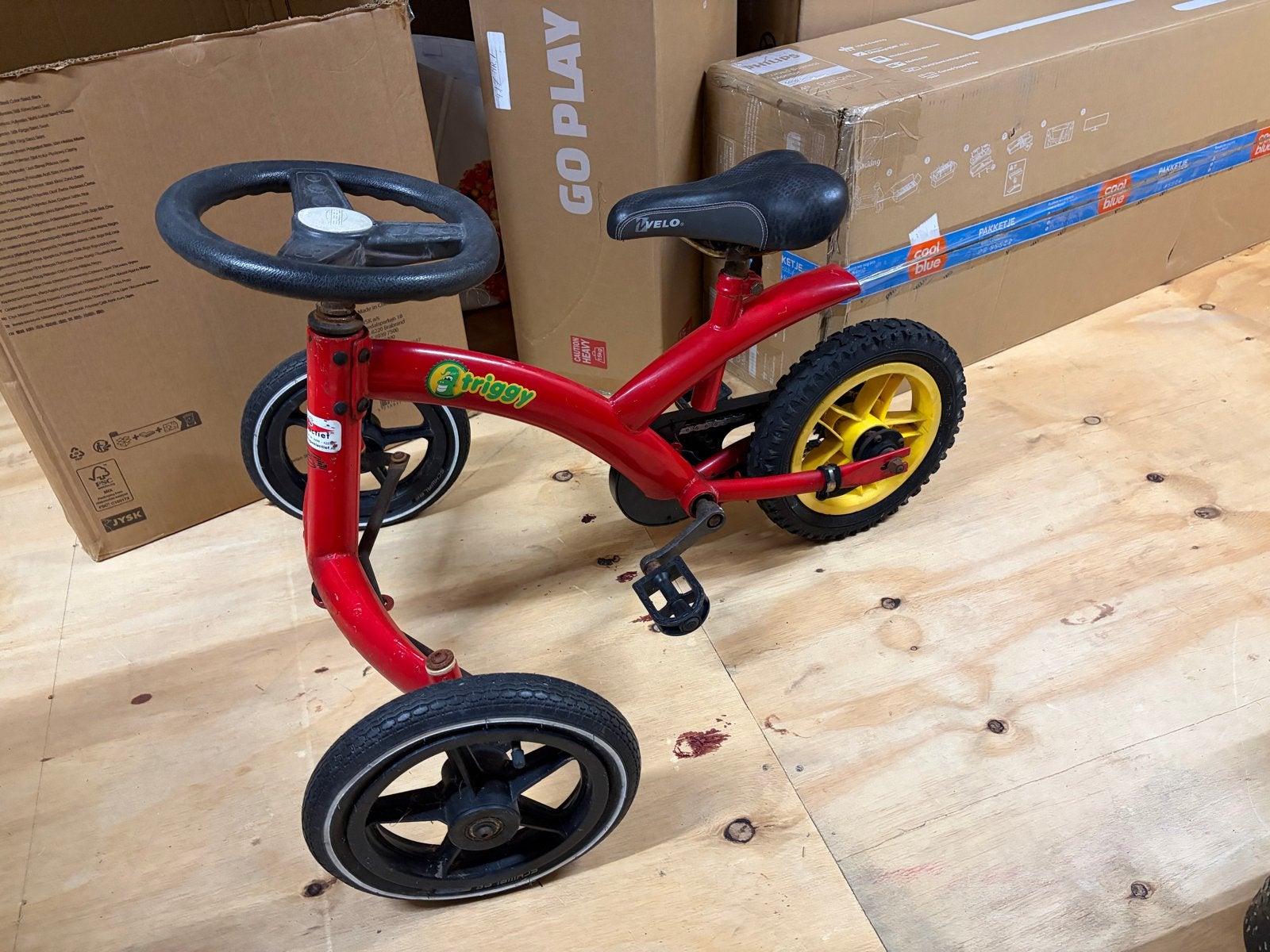 Berg Triggy driewieler rood - Kinderfiets met stuur, Ophalen, Gebruikt, Terugtraprem