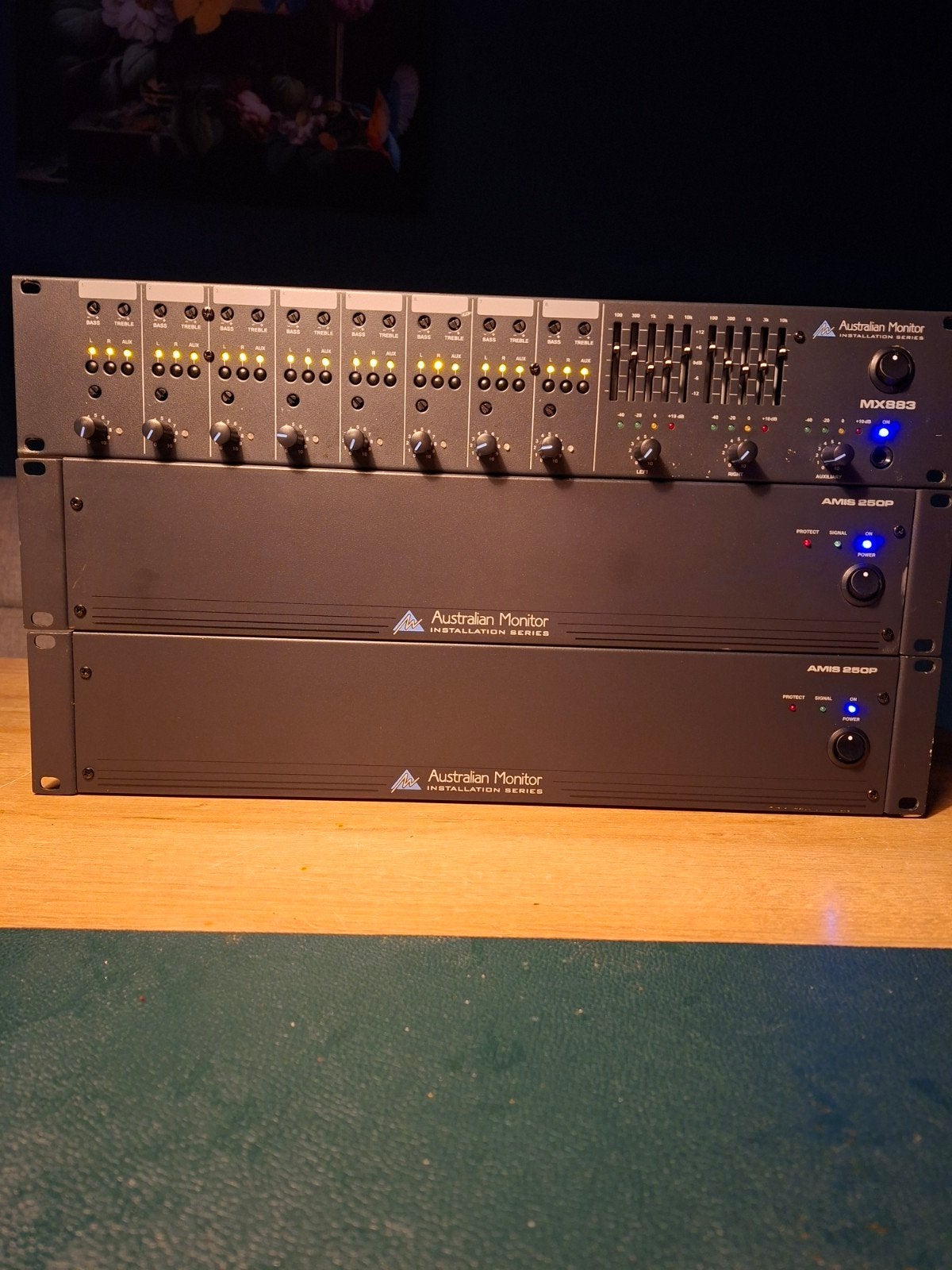 Australian Monitor AMIS 250P Mono Versterkers (2x), Ophalen, Zo goed als nieuw, 120 watt of meer, Overige merken