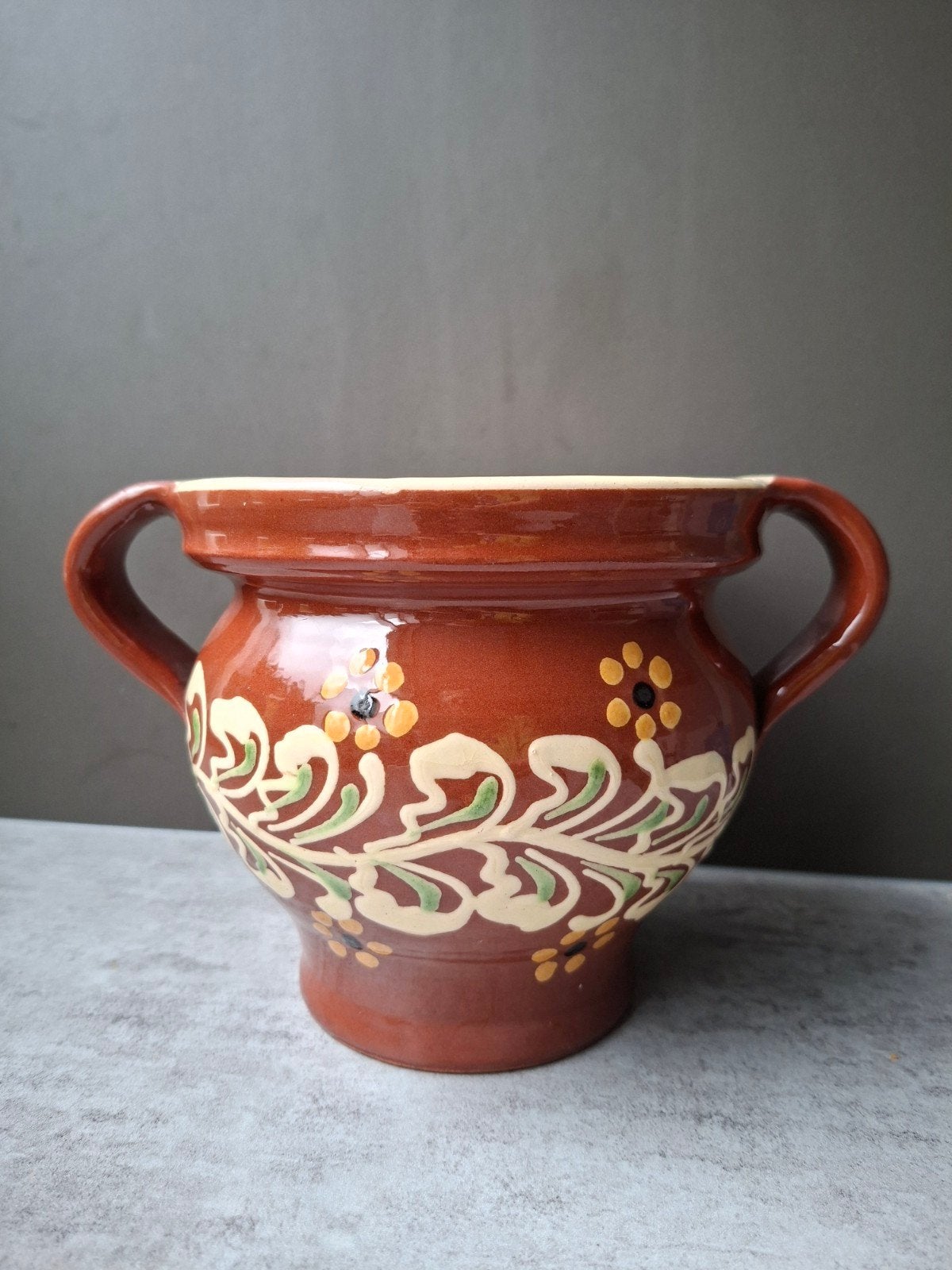 Aardewerken Bloempot in Landelijke Stijl met Handvatten, Antiek en Kunst, Antiek | Keramiek en Aardewerk, Ophalen of Verzenden
