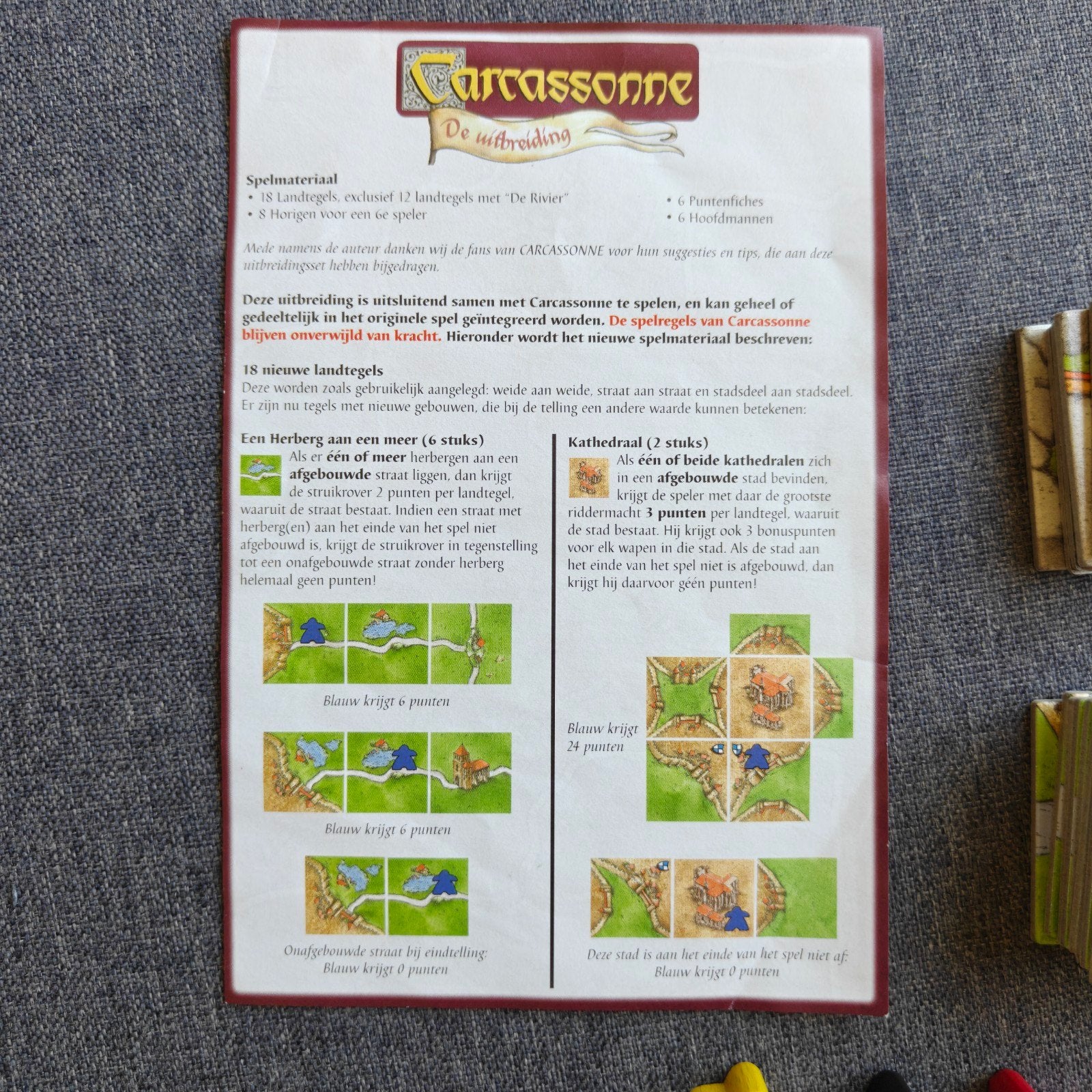 Carcassonne Uitbreiding: Herbergen & Kathedralen onderdelen, Hobby en Vrije tijd, Gezelschapsspellen | Bordspellen, Vijf spelers of meer