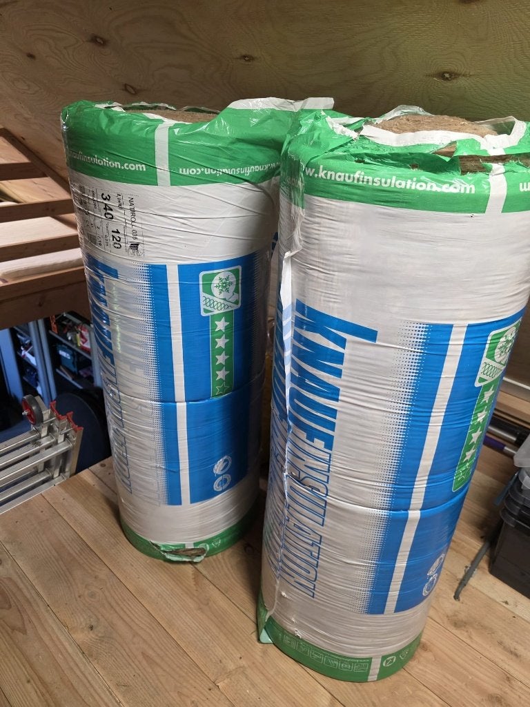 Knauf Naturoll 035 glaswol 120 mm – 14,38 m² (4 rollen), Doe-het-zelf en Verbouw, Isolatie en Afdichting, Ophalen, Dakisolatie
