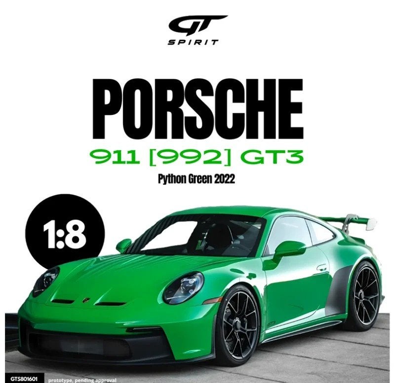 1:8 Gt Spirit 
Porsche 911 (992.1) GT3 1/300 1:8 Nieuw, Hobby en Vrije tijd, Modelauto's | 1:5 tot 1:12, Ophalen, Nieuw, 1:5 t/m 1:8