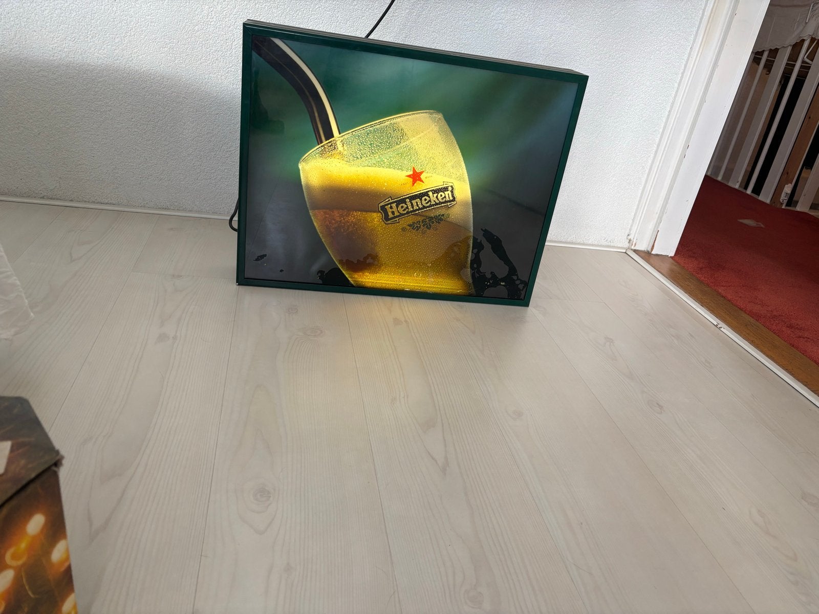 Heineken Lichtbak - Bierglas Reclamebord, Verzamelen, Ophalen, Gebruikt, Lichtbak of (neon) lamp