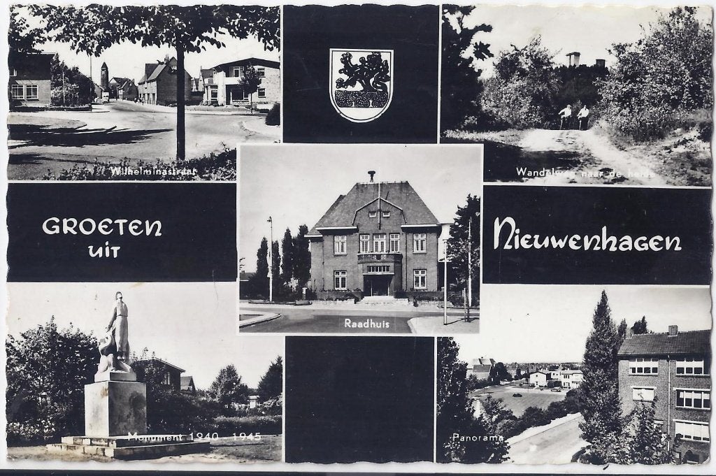 Nieuwenhagen oude gelopen ansichtkaart ( a1141 ), Ophalen of Verzenden, 1940 tot 1960, Gelopen
