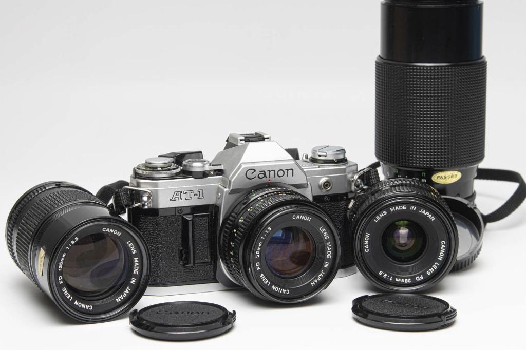Canon AT1 met 4 objectieven, Audio, Tv en Foto, Fotografie | Lenzen en Objectieven, Ophalen of Verzenden, Zo goed als nieuw, Overige typen