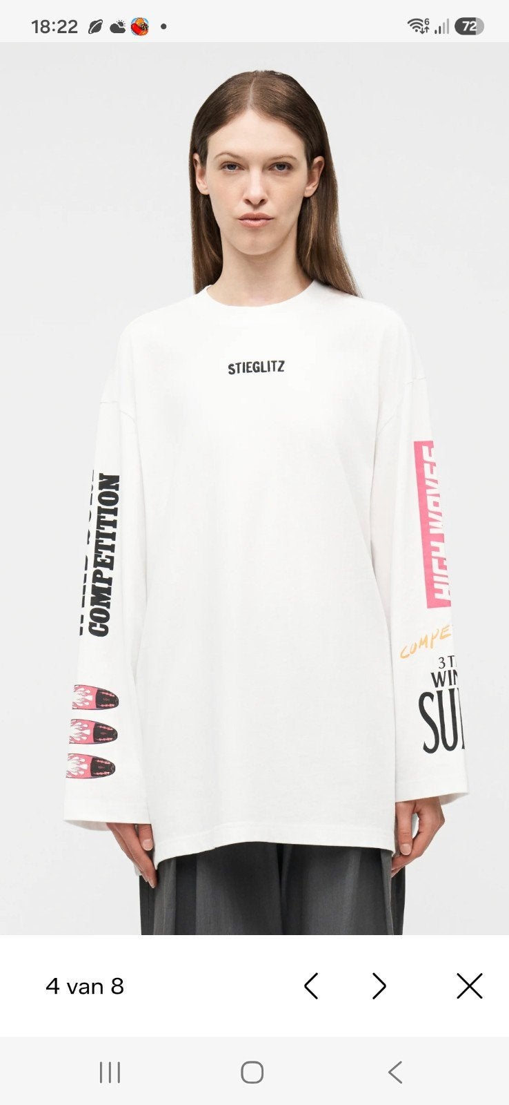 Stieglitz longsleeve wit mt S, Maat 38/40 (M), Wit, Stieglitz, Ophalen of Verzenden