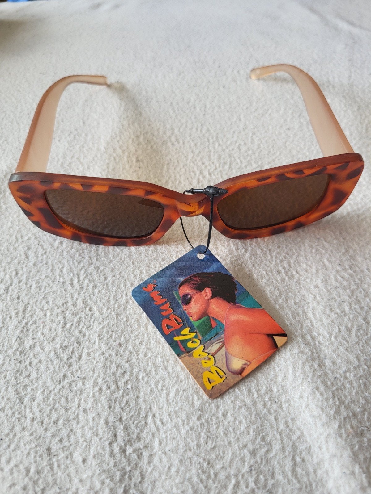 Nieuwe Beach Bums zonnebril - Bruin/Luipaardprint, Overige merken, Beach Bums, Zonnebril, Bruin
