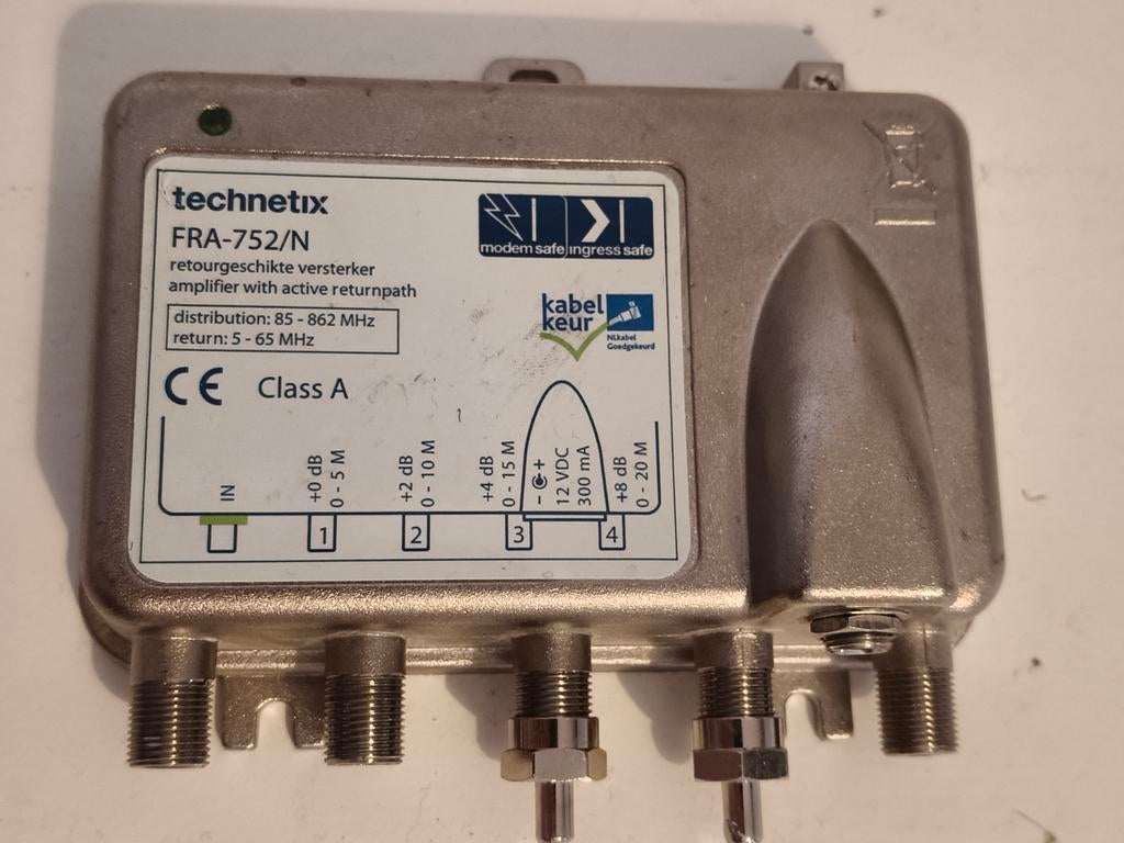 Technetix FRA-752/N retourgeschikte versterker, Ophalen of Verzenden, Gebruikt, Minder dan 2 meter, Tv-kabel