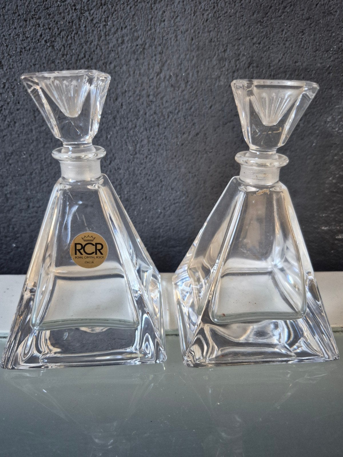 2 Vintage RCR Royal Crystal Parfum Flesjes, Ophalen of Verzenden