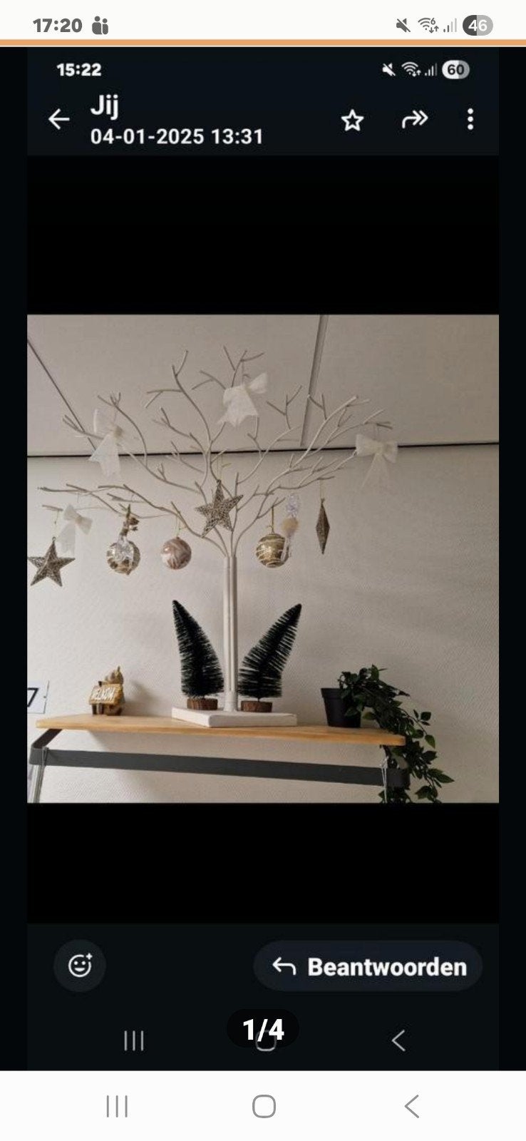 Decoratieve Witte Boom, Huis en Inrichting, Woonaccessoires | Overige, Ophalen of Verzenden, Zo goed als nieuw, Wit, Metaal
