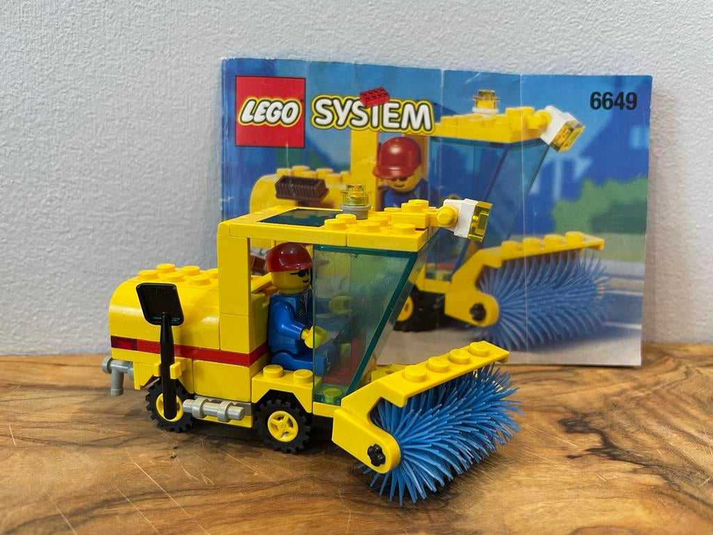 Lego System Retro 6649 Straatveger met Minifiguur, Lego, Ophalen of Verzenden, Complete set, Inclusief instructies