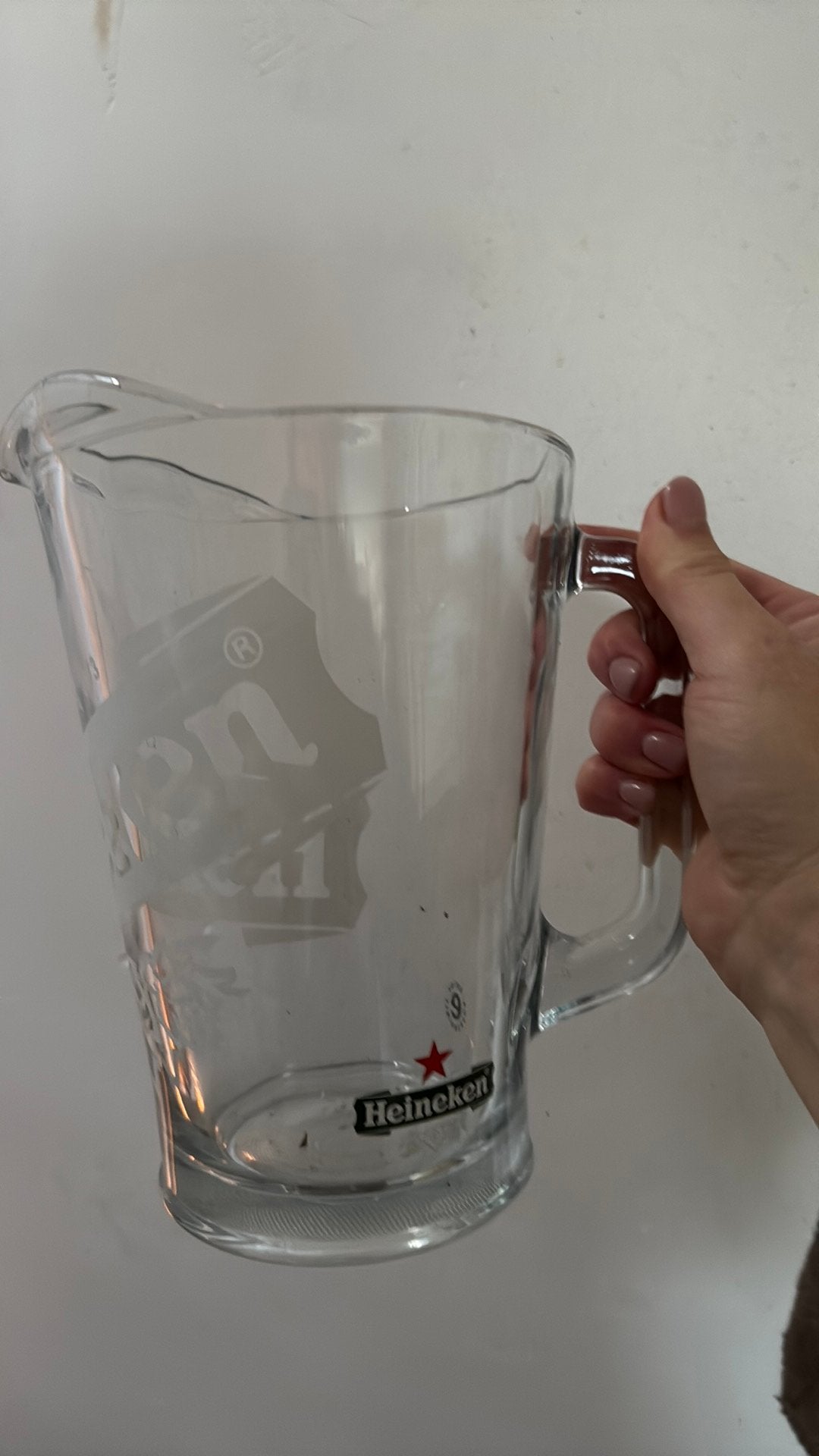 Heineken pitcher glas, Ophalen of Verzenden, Zo goed als nieuw, Bierglas
