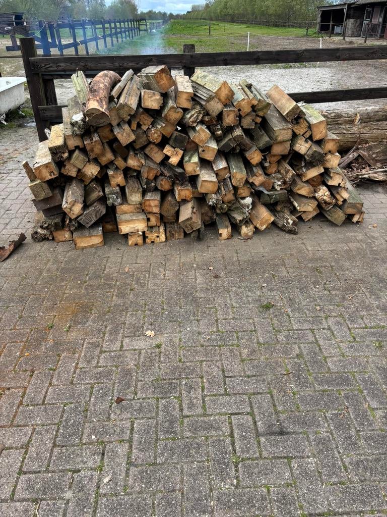 Haardhout ruim 5 kuub €150 + gratis hout, Tuin en Terras, Haardhout, 3 tot 6 m³, Ophalen