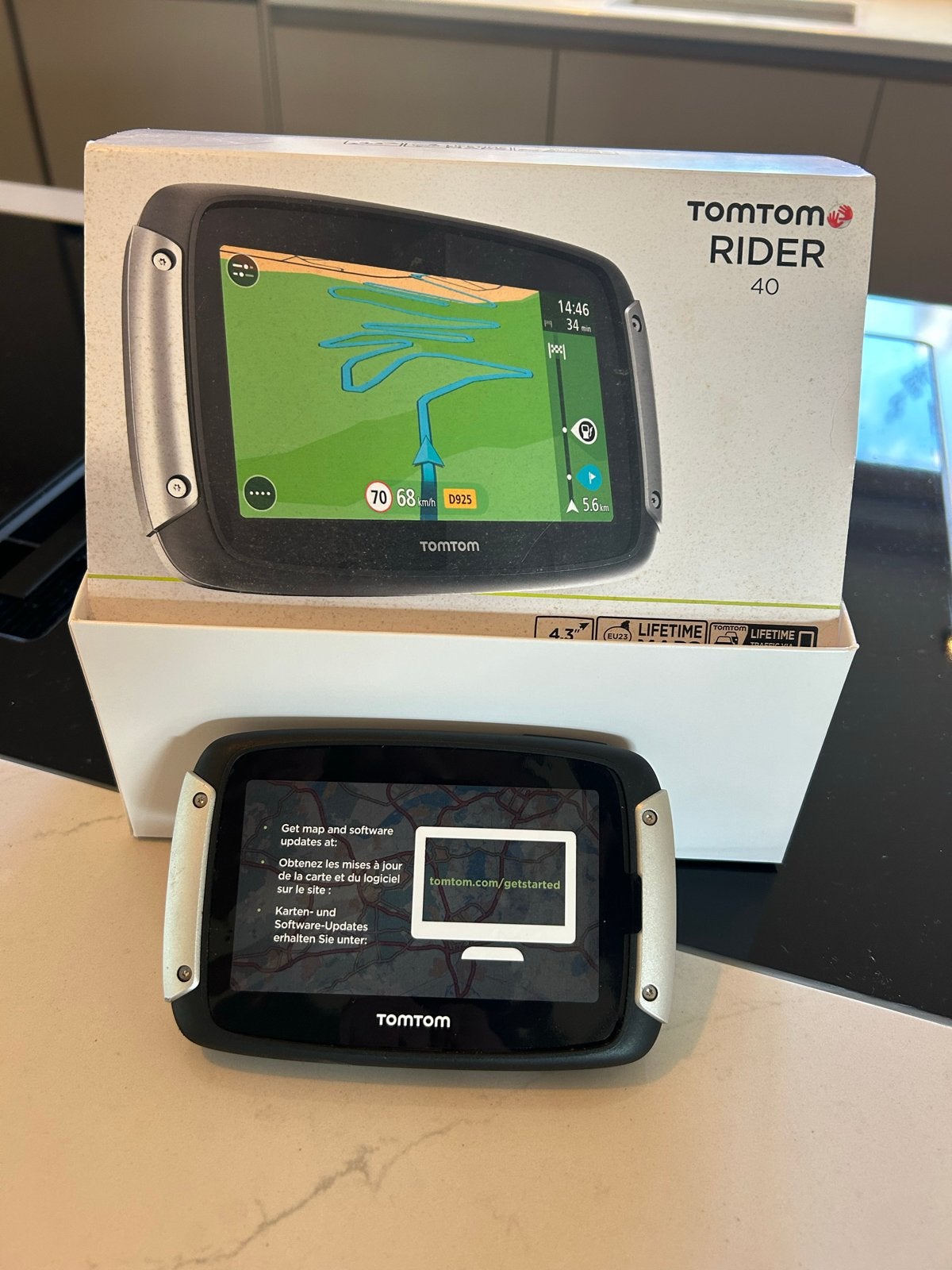 TomTom Rider 40 motor navigatie met accessoires, Ophalen of Verzenden, Gebruikt