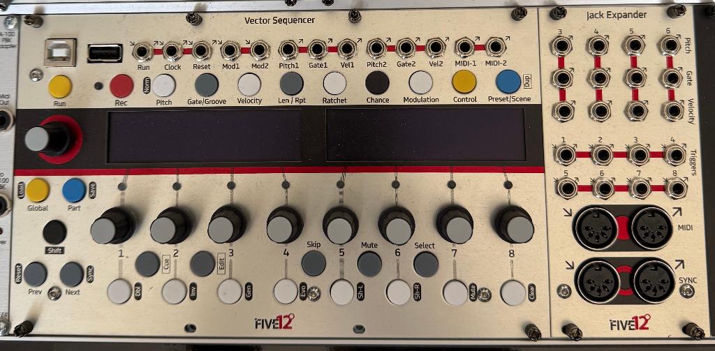 Five12 Vector Sequencer + Jack Expander (Eurorack), Muziek en Instrumenten, Ophalen of Verzenden, Zo goed als nieuw, Overige aantallen
