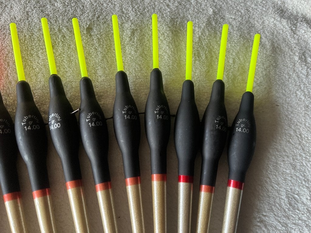 adv 922 / NIEUW set 16 dobbers TUBERTINI voor breelichtjes, Watersport en Boten, Hengelsport | Witvissen, Ophalen of Verzenden