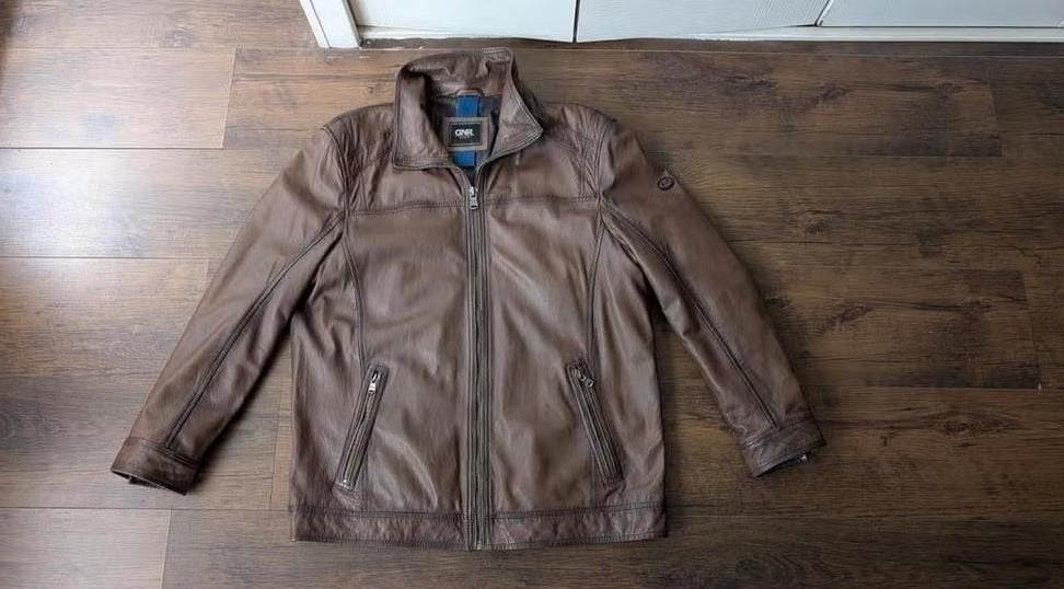 DNR Leren Jas Heren - Bruin, Maat L, Maat 52/54 (L), Bruin, Ophalen of Verzenden, Zo goed als nieuw