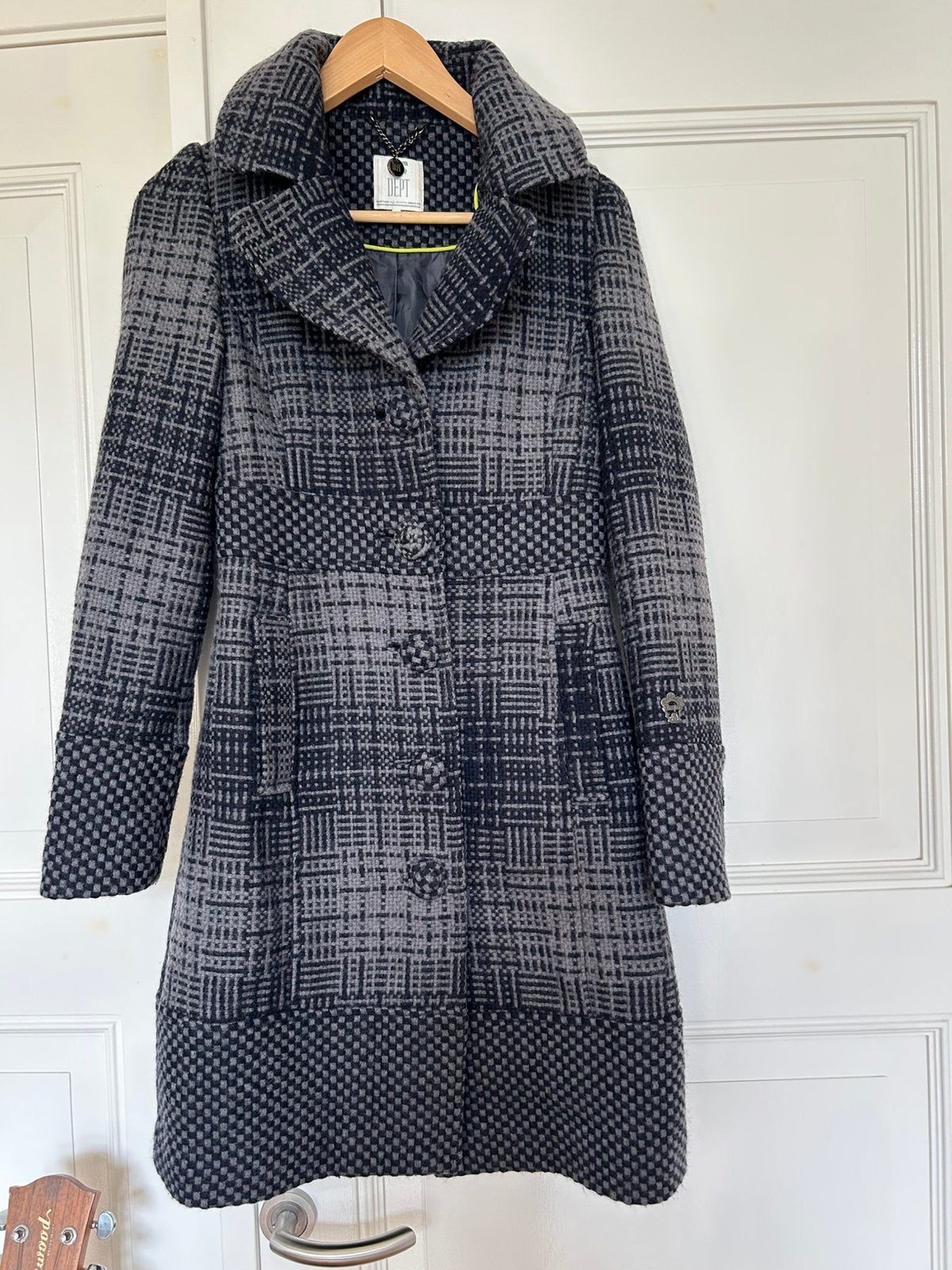 Dept grijs zwarte winterjas wolmix maat XS, Kleding | Dames, Ophalen of Verzenden, Zo goed als nieuw, Maat 34 (XS) of kleiner