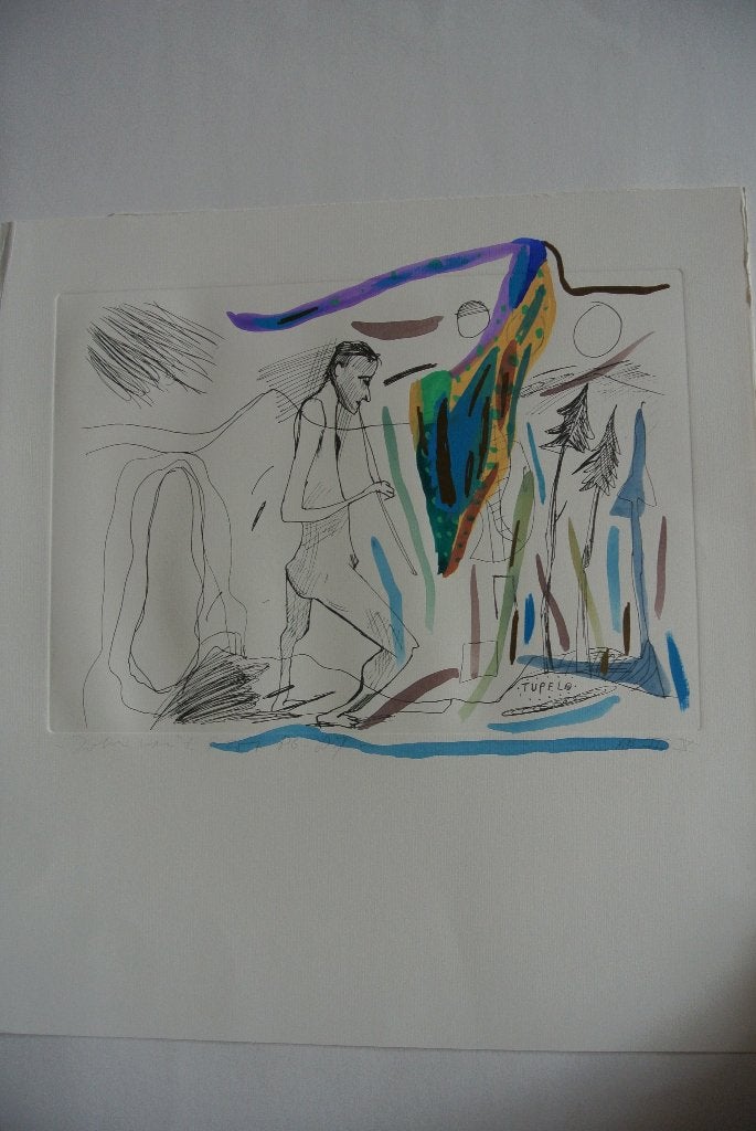 john van t slot litho/aquarel Tupelo, Antiek en Kunst, Ophalen of Verzenden
