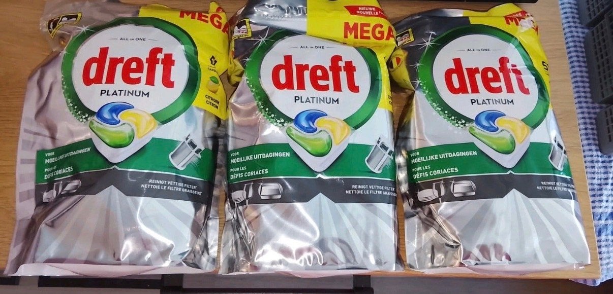 Dreft Platinum Plus Vaatwastabletten - Mega Voordeelpak, Ophalen of Verzenden, Nieuw