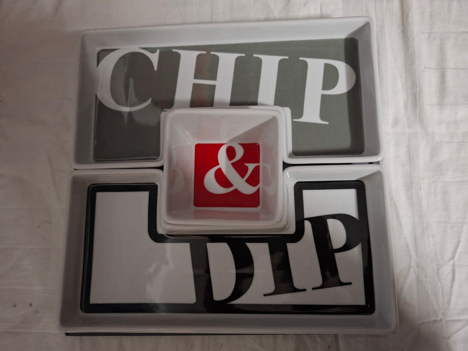 Chip & Dip schaal set - Nieuwstaat, Overige typen, Ophalen of Verzenden, Zo goed als nieuw, Steen/keramiek