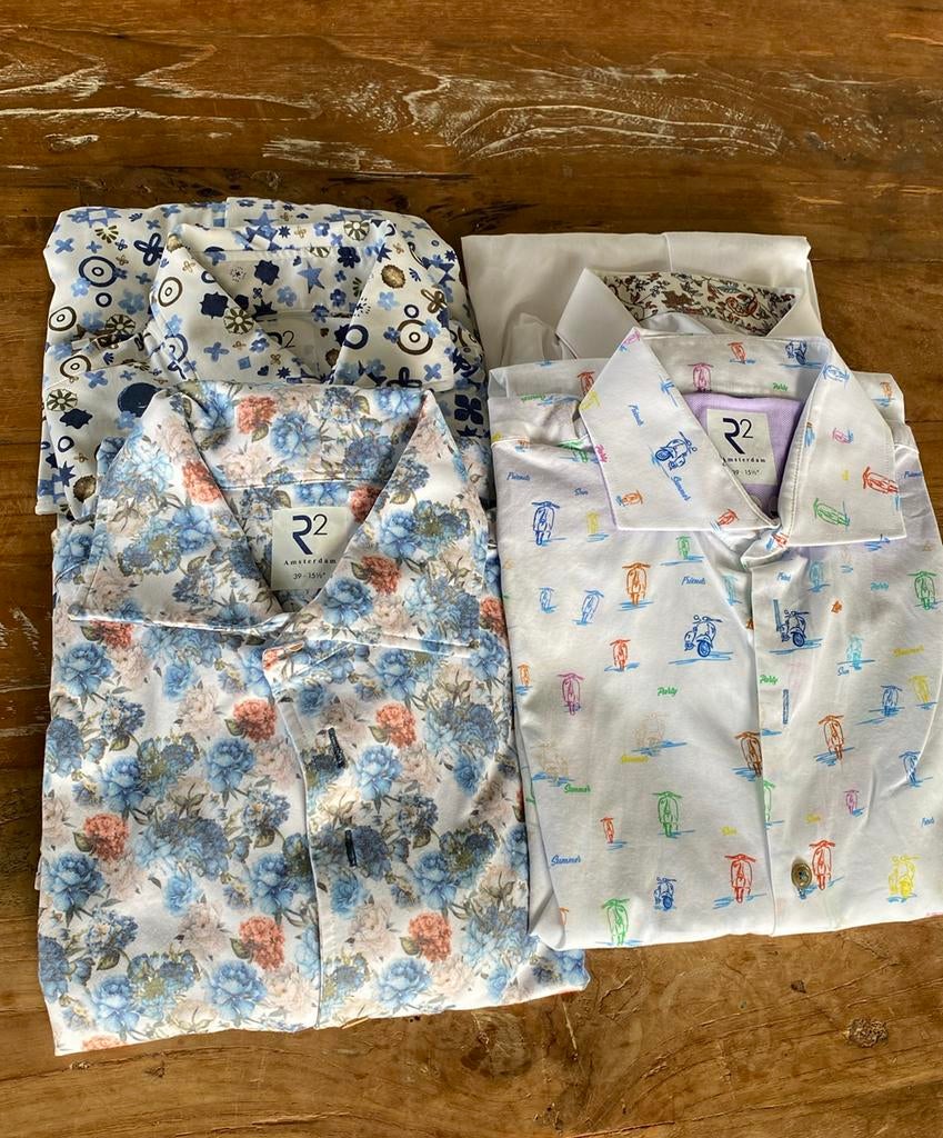 Overhemden R2, Kleding | Heren, Overhemden, Zo goed als nieuw, Halswijdte 39/40 (M), Blauw, Ophalen of Verzenden