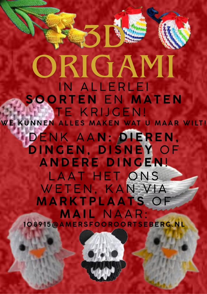 Handgemaakte orginele 3D Origami – Alles is mogelijk!, Hobby en Vrije tijd, Knutselen, Nieuw, Knutselwerk, Handgemaakt, Klaar om op te hangen