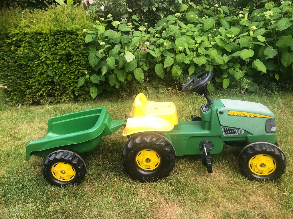 John Deere traptrekker met aanhanger, Kinderen en Baby's, Speelgoed | Buiten | Voertuigen en Loopfietsen, Zo goed als nieuw, Trapvoertuig