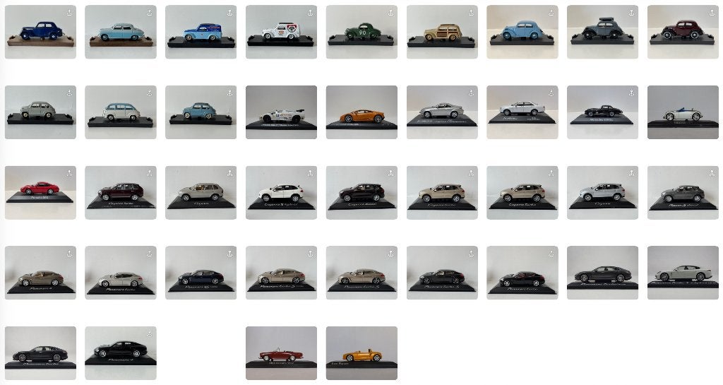 Fiat Lamborghini Lexus Mercedes Nissan Porsche Simca VW 1:43, Ophalen of Verzenden, Zo goed als nieuw, Auto, Overige merken