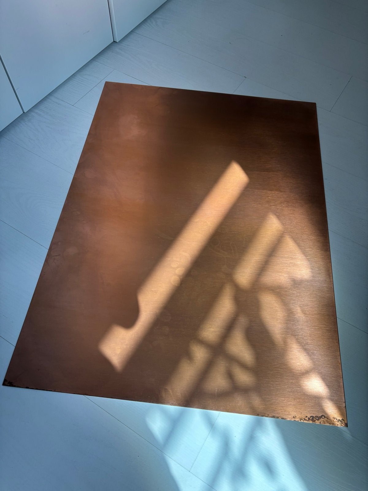 Koperen plaat - Decoratie of knutselmateriaal, Ophalen, Gebruikt, Koper of Messing