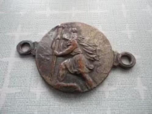 Vintage Franse medaille St. Christopher, Postzegels en Munten, Penningen en Medailles, Verzenden, Overige materialen, Buitenland