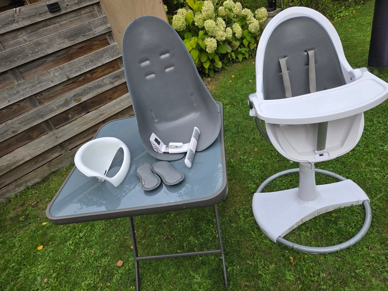Bloom Fresco Chrome kinderstoel wit/grijs, Kinderen en Baby's, Ophalen, Gebruikt, Overige typen, Aanschuifbaar