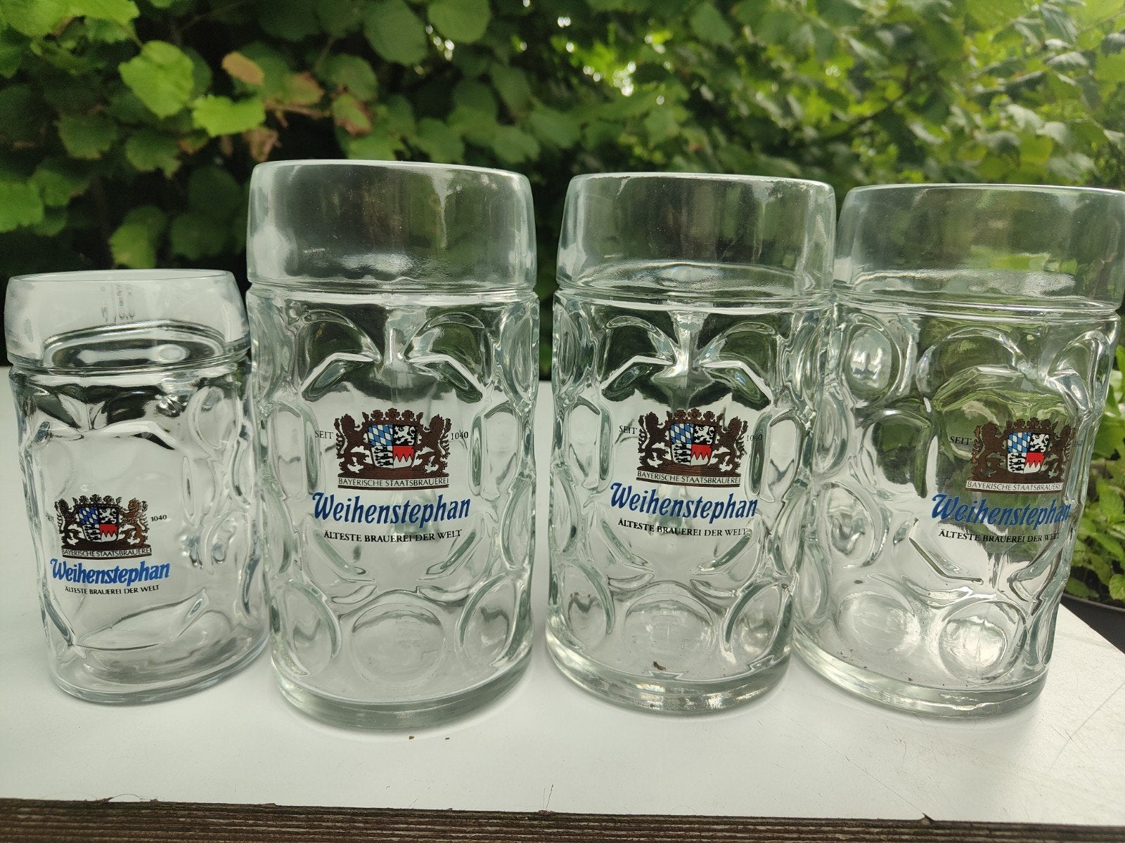 4 bierpullen Weihenstephan 1x 0.5 L 3 x 1 Liter Oktoberfest, Ophalen of Verzenden, Flesje(s), Overige merken