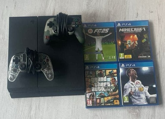 PlayStation 4 PS4 + 2 controllers en 4 games, Spelcomputers en Games, Gebruikt, 2 spelers, Ophalen of Verzenden, Eén computer