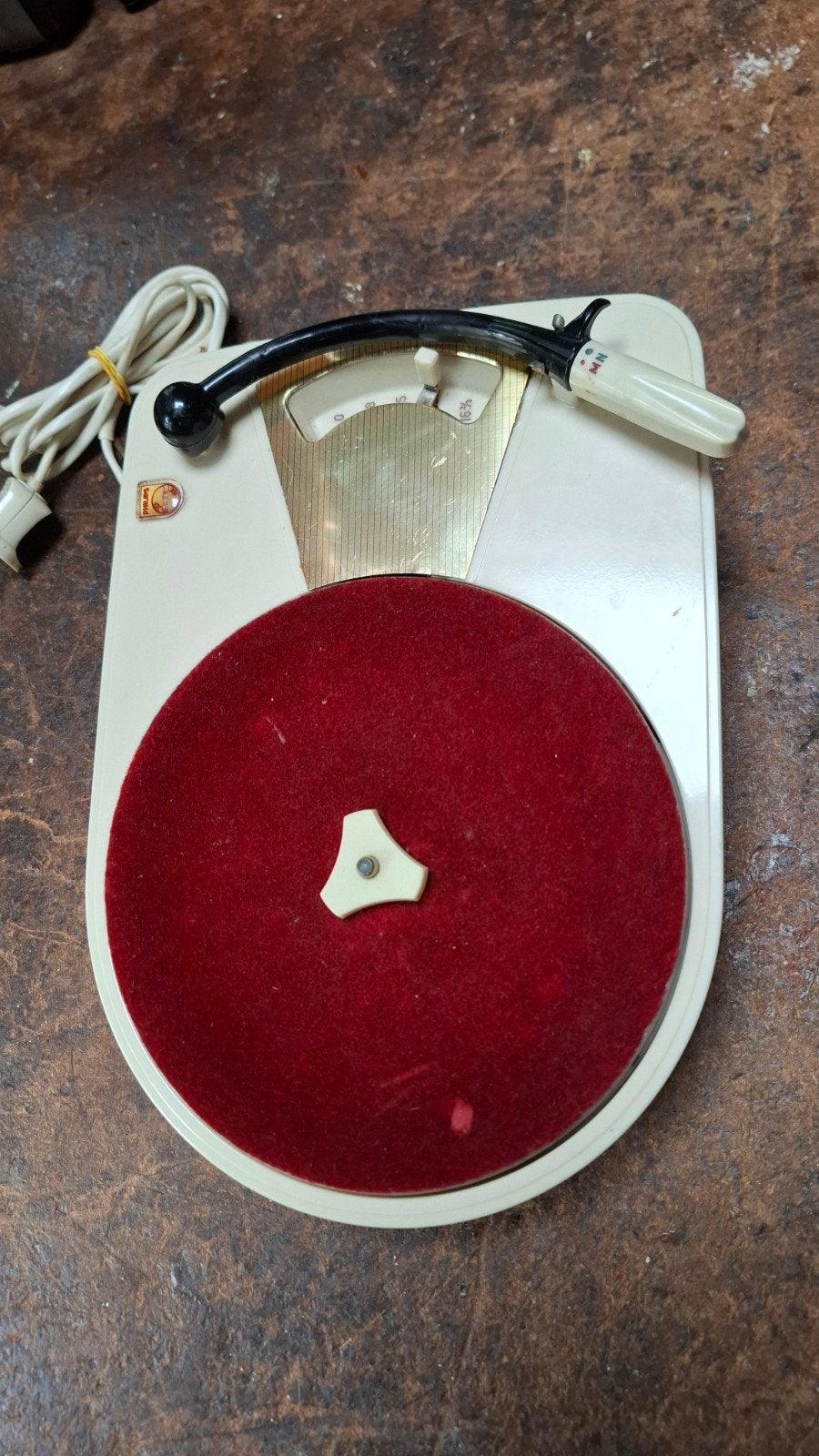 Vintage Philips platenspeler met vervangend element, Ophalen of Verzenden, Gebruikt, Platenspeler, Philips