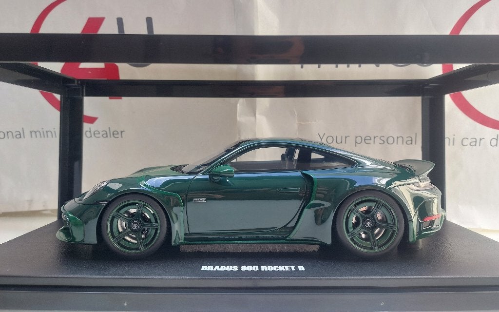 GT Spirit 1:18 Porsche 911 (992) Brabus 900 Rocket R groen, Ophalen of Verzenden, Nieuw, Auto, Overige merken