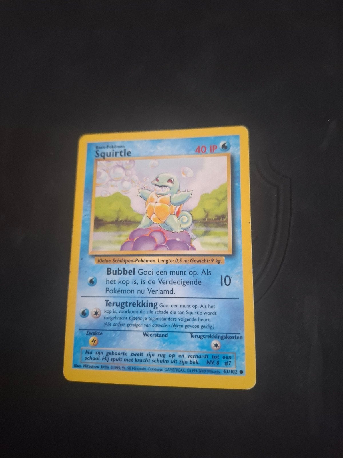 Pokémon Squirtle Kaart - Basis-Pokémon 63/102, Ophalen of Verzenden, Gebruikt, Losse kaart