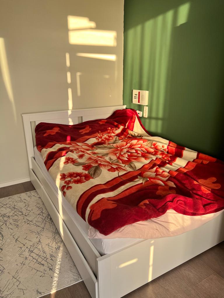 Wit eenpersoonsbed met opberglades, Huis en Inrichting, Ophalen, Gebruikt, 90 cm, Eenpersoons