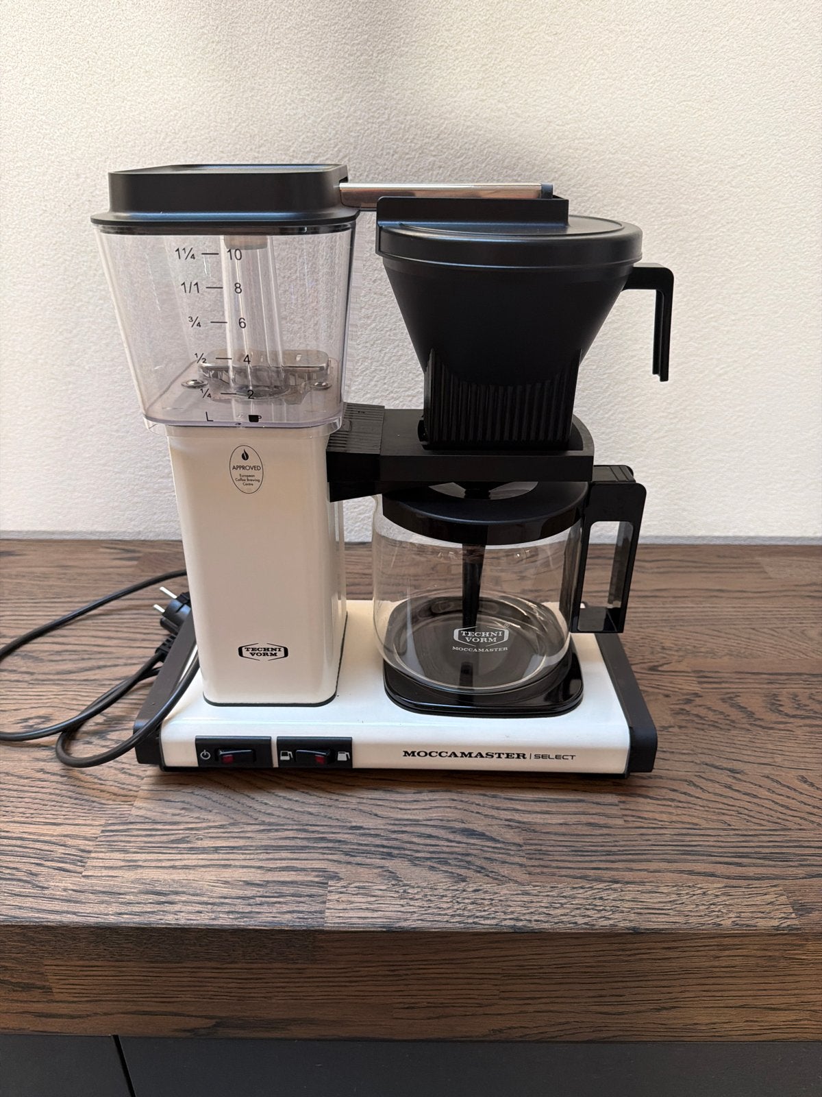 Moccamaster Select Koffiezetapparaat - Wit, Witgoed en Apparatuur, Ophalen, 10 kopjes of meer, Koffiemachine, Gemalen koffie