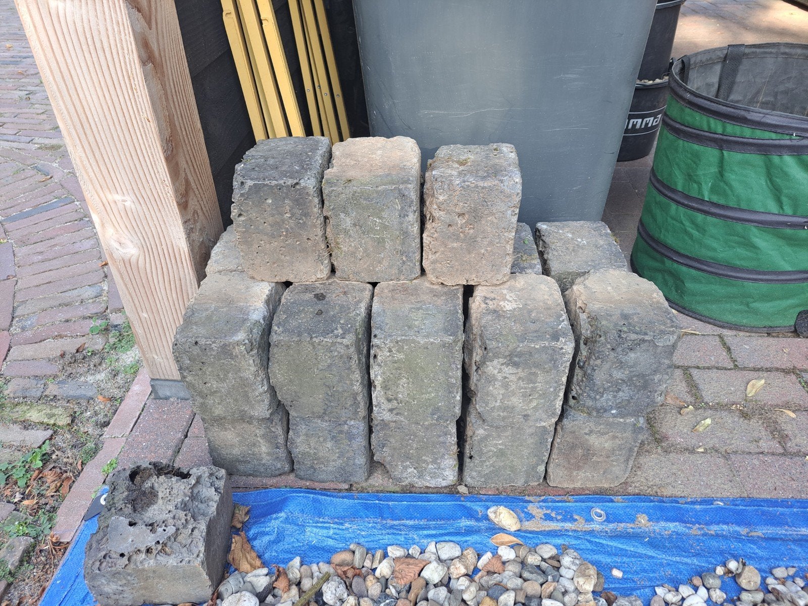 Bassaltkeien | bassaltblokken | natuursteen | 27 stuks, Ophalen, Gebruikt, Beton, Overige typen
