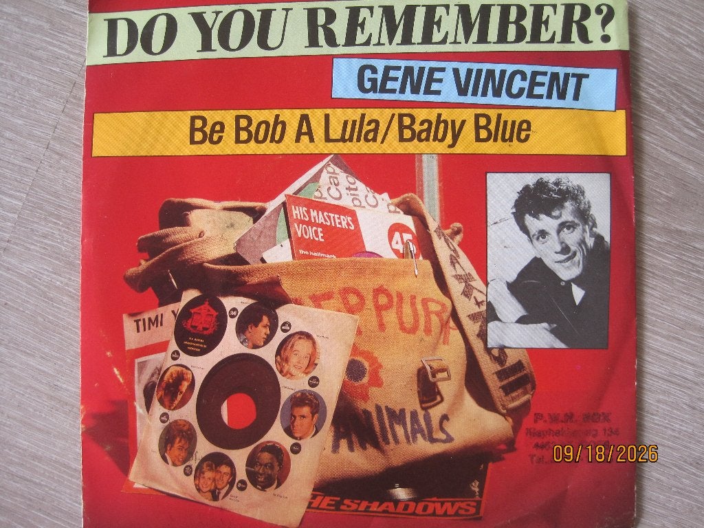 Gene Vincent   -  Be Bop A Lula, Fotohoes, Overige genres, 7 inch, Ophalen of Verzenden