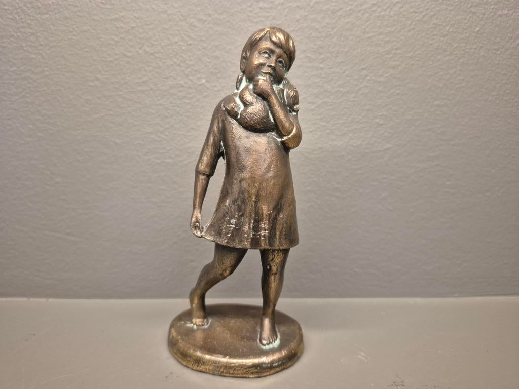 Massief brons beeldje Sophietje, Antiek en Kunst, Kunst | Beelden en Houtsnijwerken, Ophalen of Verzenden