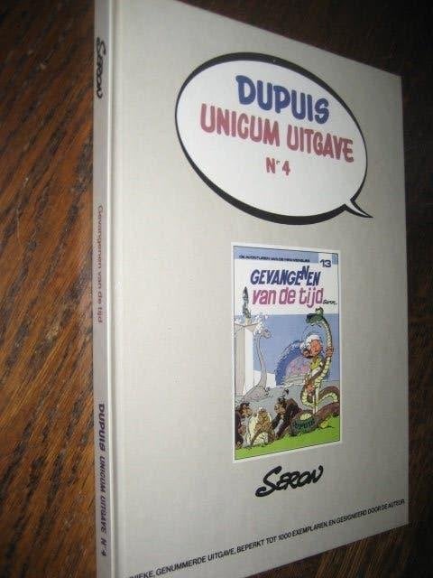 Dupuis unicum uitgave 4 mini-mensjes gevangenen van de tijd, Eén stripboek, Ophalen of Verzenden, Zo goed als nieuw