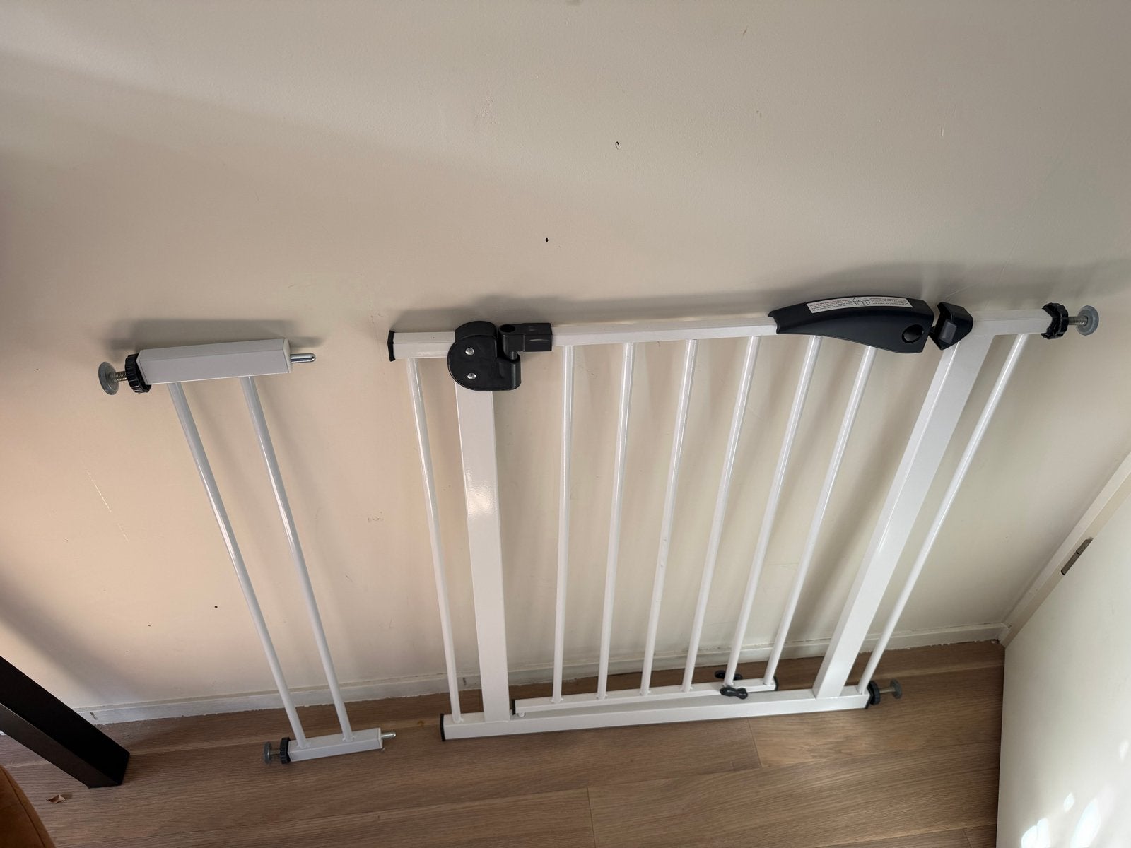 Wit metalen klemhekje met verlengstuk, Ophalen, Gebruikt, 100 tot 115 cm, Klemhekje