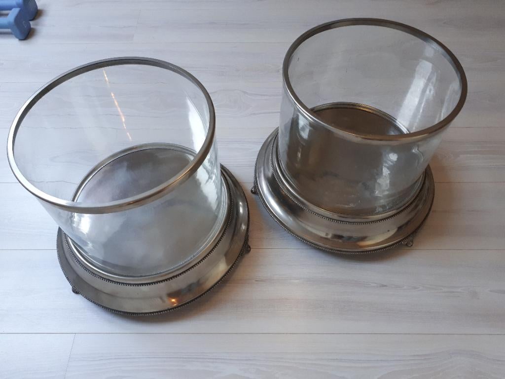 Windlicht groot, Ophalen, Zo goed als nieuw, Zilver, Kandelaar