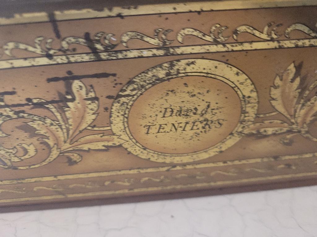 Groot vintage blik met barokke afbeelding, Verzamelen, Blikken, Ophalen of Verzenden, Gebruikt, Overige