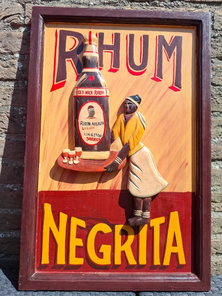 zeer zeldzaam authentiek houten pubbord Negrita Rum, Verzamelen, Ophalen of Verzenden, Nieuw, Reclamebord