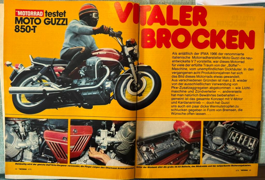 Test 1975 Moto Guzzi 850-T, Verzenden, Zo goed als nieuw, Motoren