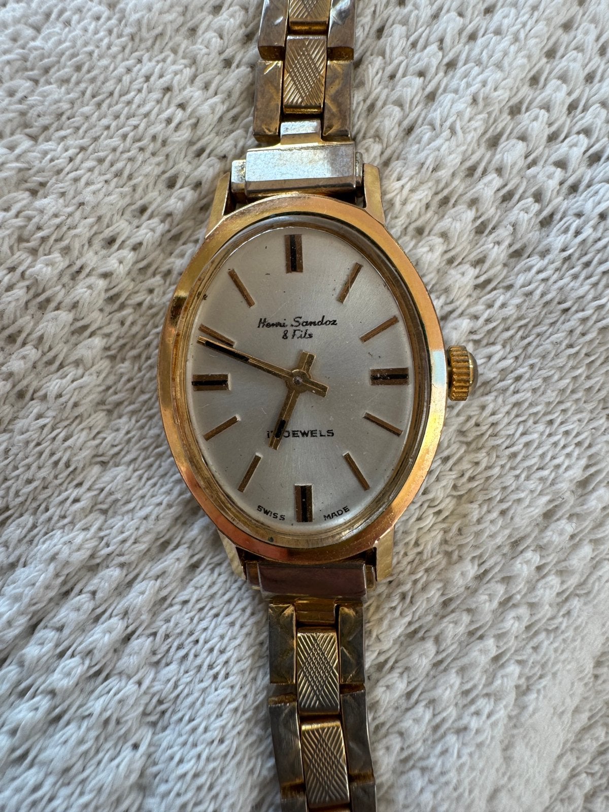 Vintage Henri Sandoz & Fils 18mm | Manual Wind, Ophalen of Verzenden, Overige merken